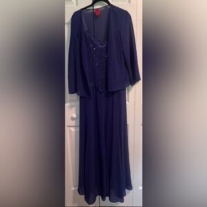 Z Studio Blue Evening Gown with Jacket